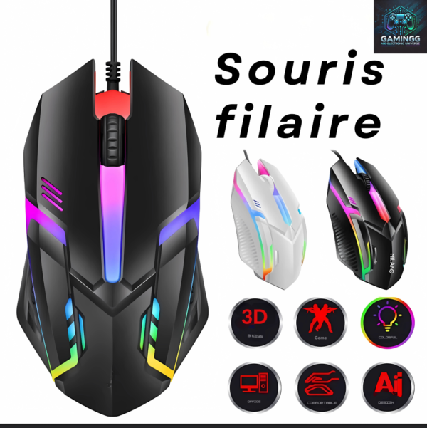 Souris de Jeu Câblée YZL – Précision et Style pour Gamers et Utilisateurs Ambitieux
