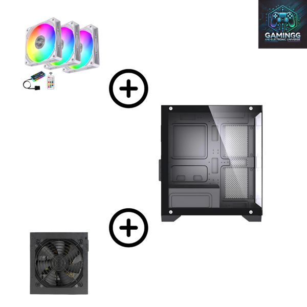 Pack Boîtier Gaming Lovingcool + 5 Ventilateurs RGB Lovingcool 120mm + Alimentation GPU ATX – Performance, Refroidissement Optimal et Fiabilité à Prix Imbattable