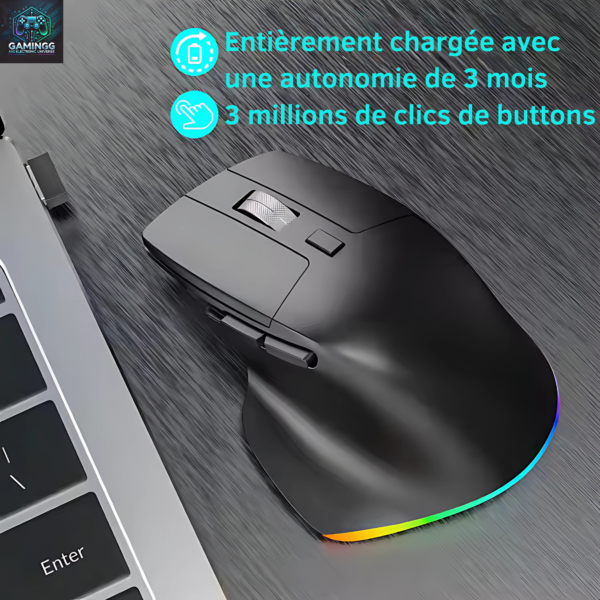 Souris de Jeu Sans Fil Ergonomique F9 – Performances et Confort à Portée de Main