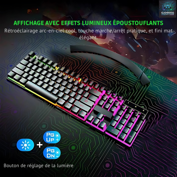 Clavier Gaming 104 Touches RVB – Polyvalence, performance et confort pour une expérience de jeu ultime