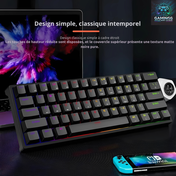 Clavier Mécanique Gaming RK61 60% Compact – Le compagnon indispensable pour les gamers exigeants