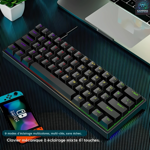 Clavier Mécanique Gaming RK61 60% Compact – Le compagnon indispensable pour les gamers exigeants
